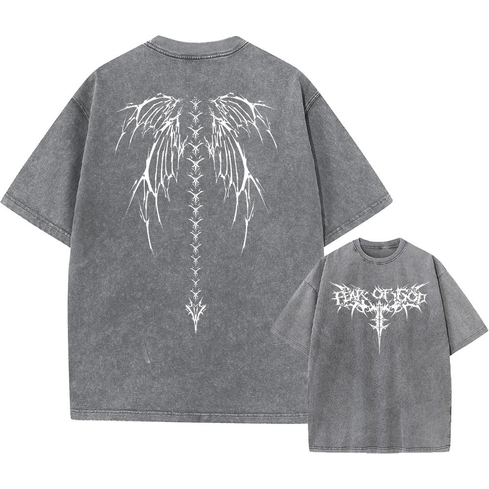 High End Unisex T-shirt Oversized T-shirts met print voor heren, vintage, zwaargewicht T-shirts, katoenen workout-shirts met acid wash, baggy T-shirts, straatmode, tops, unisex XL