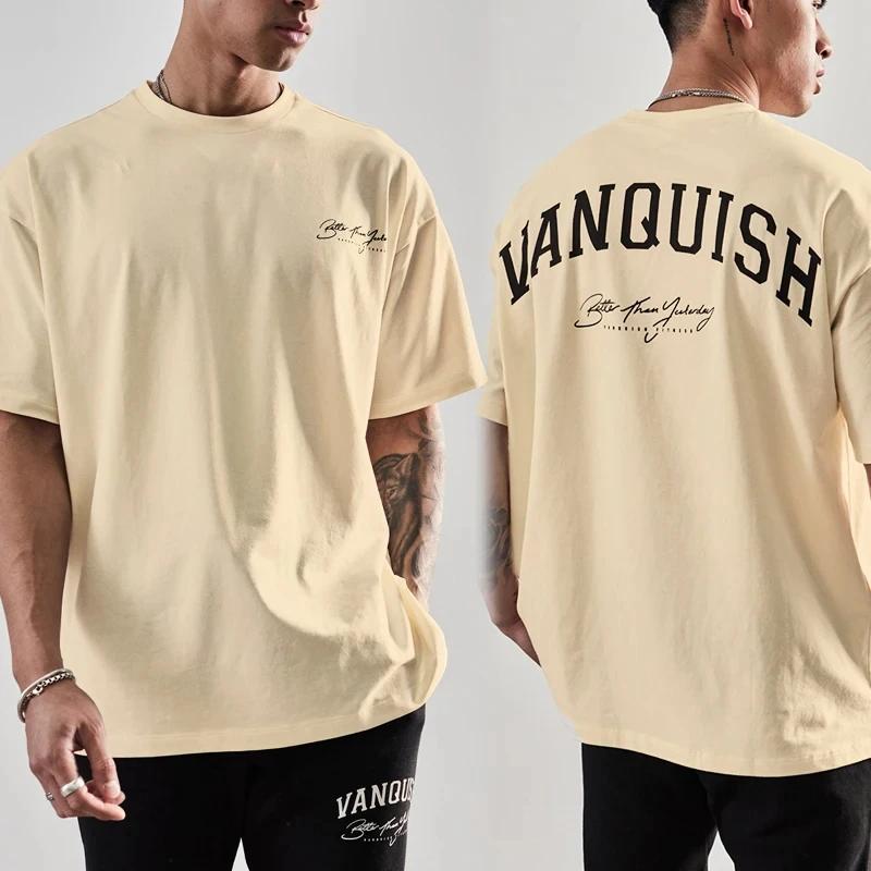 The best product for you Zomer Heren Mode Katoenen T-shirt Vanquish Tops Tees Mannelijk Casual Y2K O-Hals Kleding Vrouwen Korte Mouw Harajuku Streetwear S