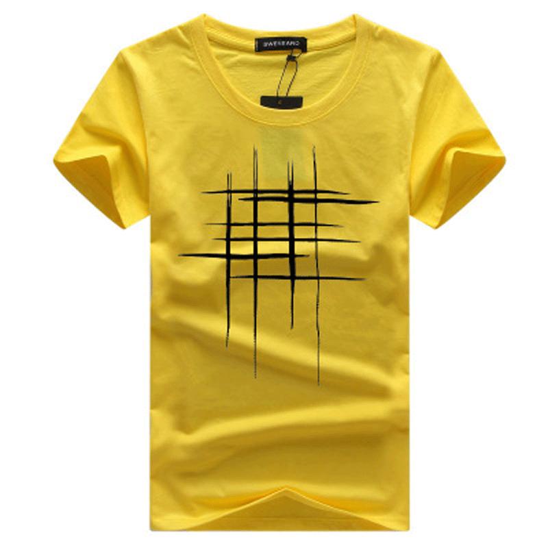 PCD16KL Tops Heren T-shirt met korte mouwen en katoenen casual blouse XL geel