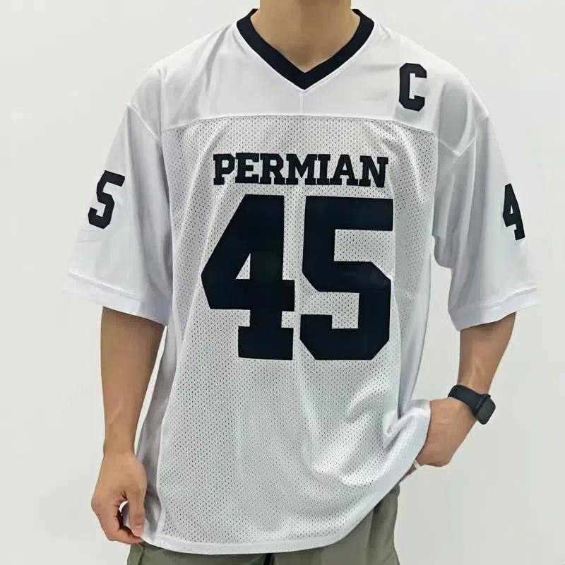 Xuhaijian02 New Arriavl American Retro Rugby Short Sleeved Sports Men T-shirt Number 45 Soccer  Footbal Jersey Printed Mesh Oversized Tops L