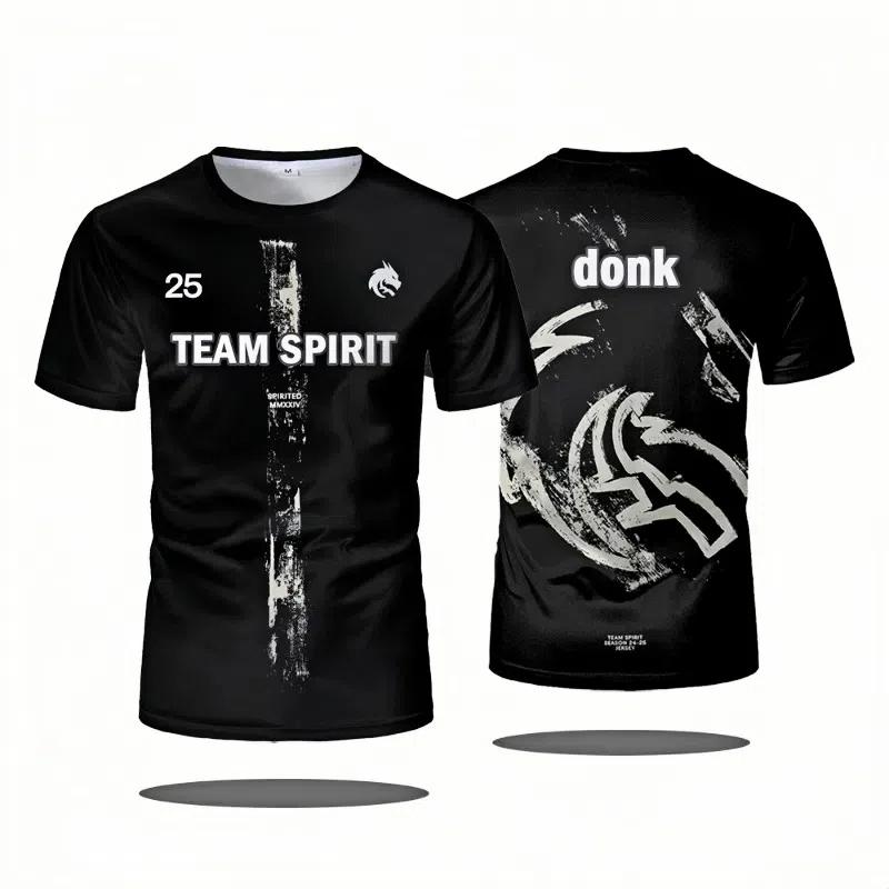 Haijian03 Team Spirit 2025 Nieuwe Truien CS2 Esports Uniformen Donk T-shirts CSGO Game Trainingskleding Sporttops voor Heren en Dames XL