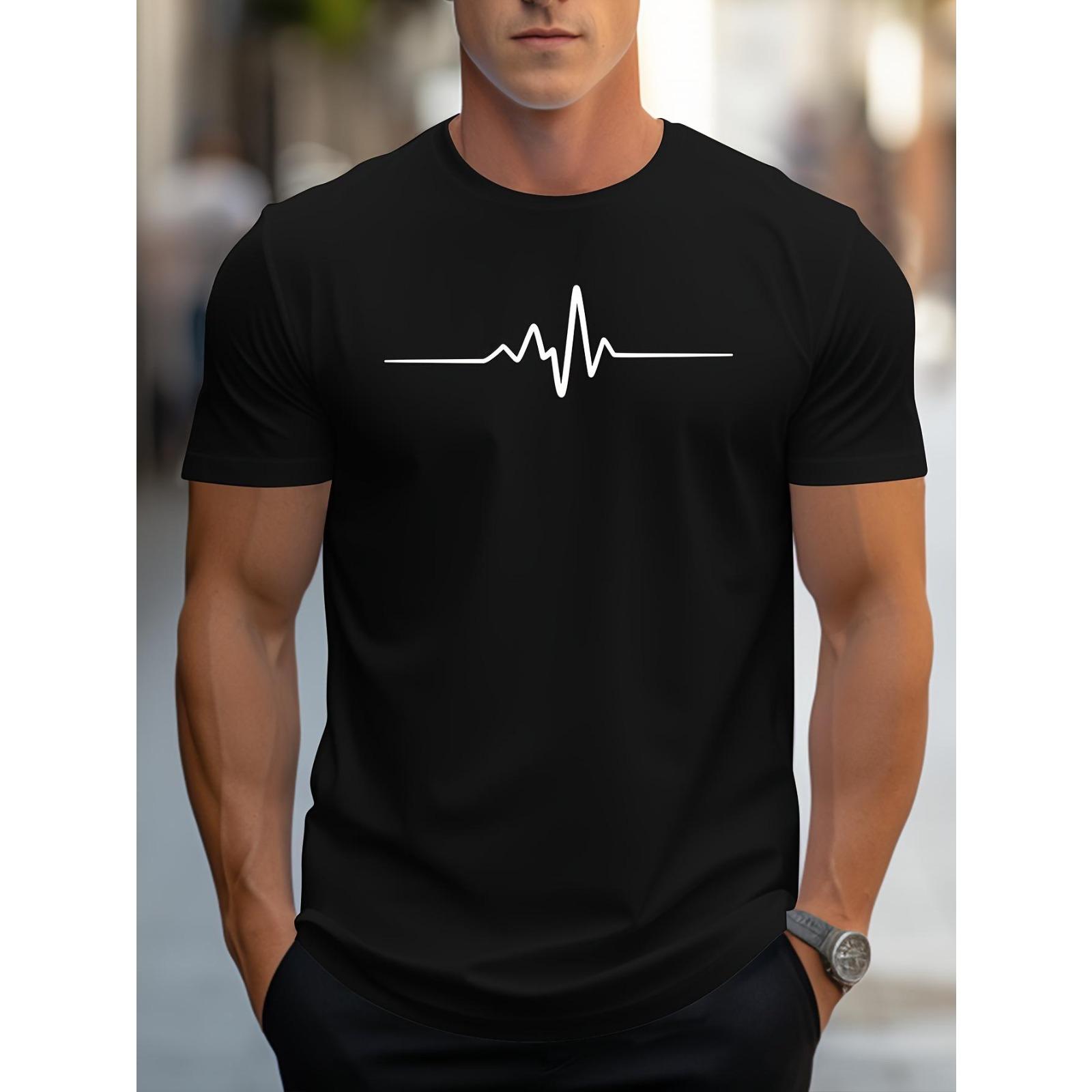 Yoghurt Zomerse losse maat creatief grafisch 3D-geprint heren T-shirt slim fit casual sport ronde hals korte mouwen T-shirt top 4XL zwart