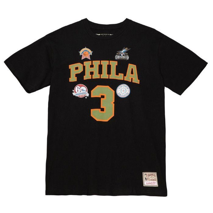 59caps T-shirt de basket-ball - Mitchell & Ness - Philadelphia 76ers - NBA Script N&N - Allen Iverson - Noir