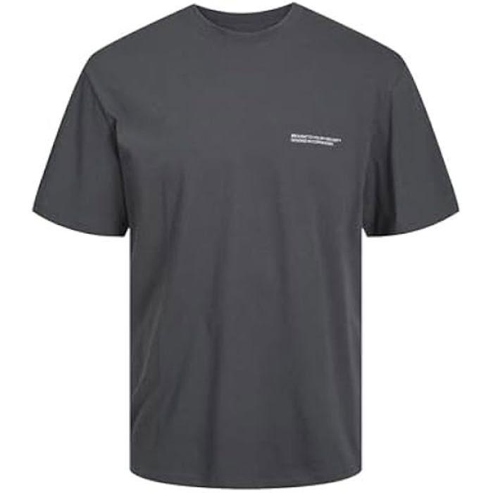 TECHSALES T-shirt - JACK & JONES - Imprimé - Col Ras du Cou - Manches Courtes - Coton Gris