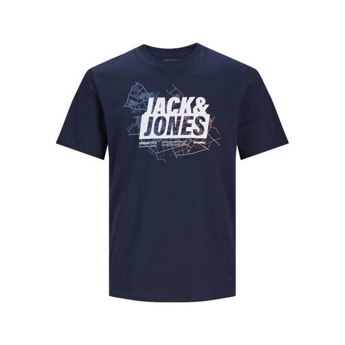 TECHSALES T-shirt - Jack & Jones - Map Logo - Jersey peigné - Manches courtes - Col arrondi