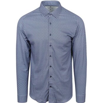 Desoto Overhemd Lange Mouw  Overhemd Print Donkerblauw