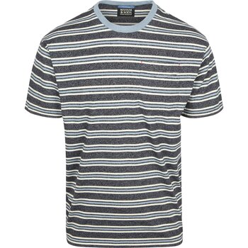 Scotch & Soda T-shirt Scotch & Soda T-shirt Streep Blauw