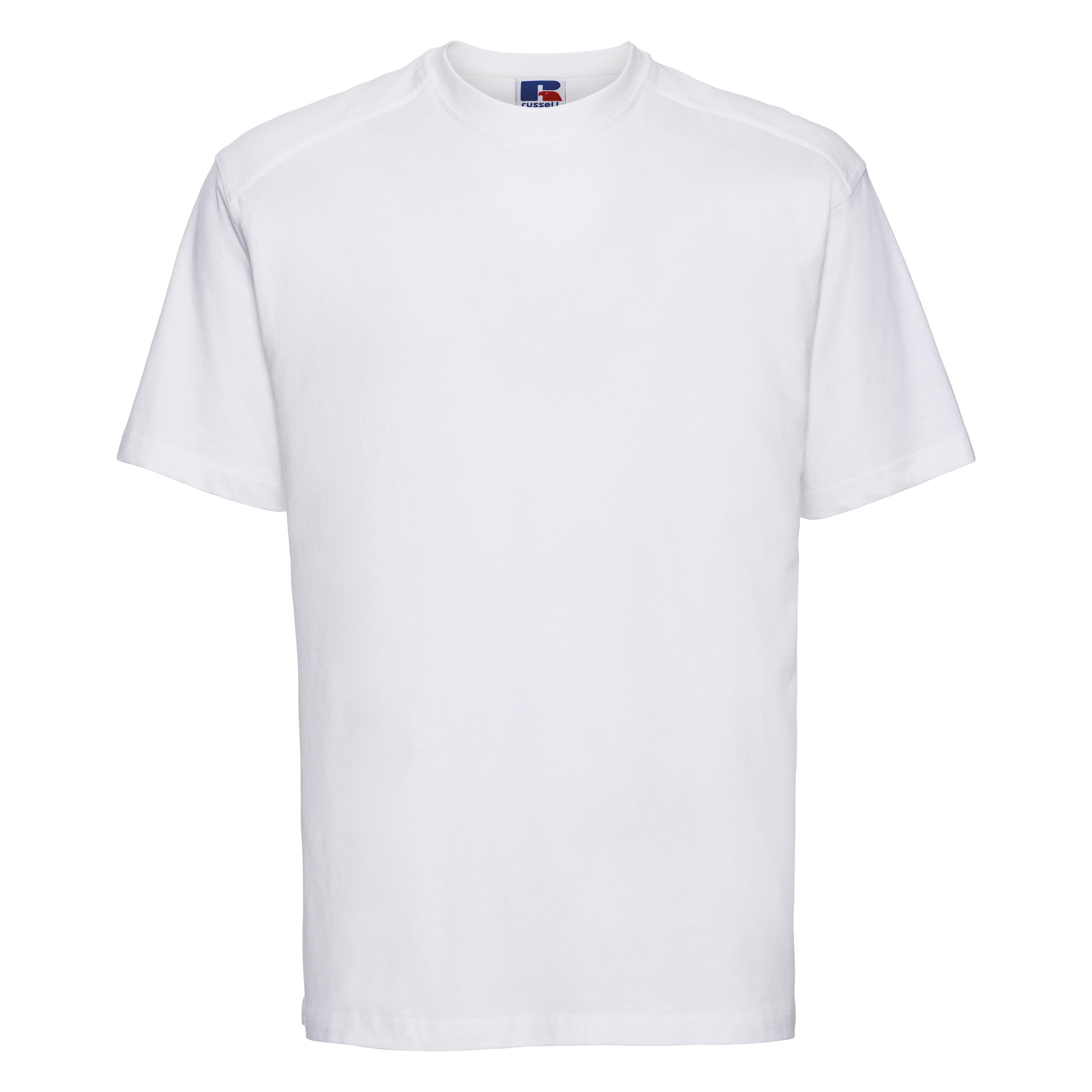 Russell Europe Heren werkkleding katoenen T-shirt met korte mouwen XS wit