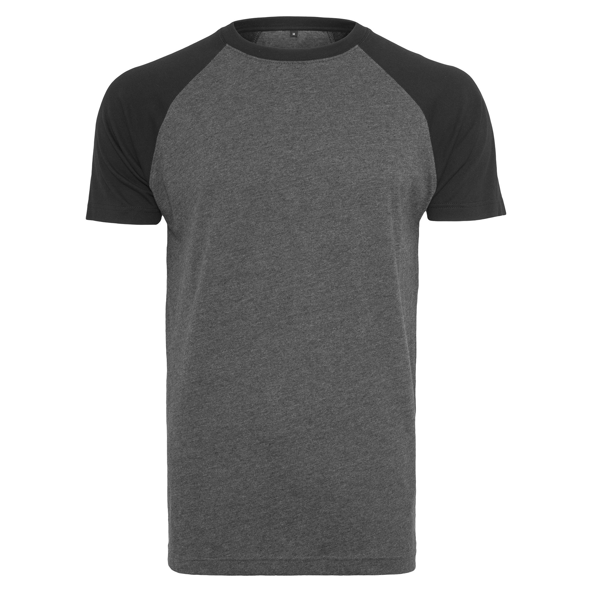 Build Your Brand Bouw je merk Raglan contrast-T-shirt voor heren M UK zwart/houtskool