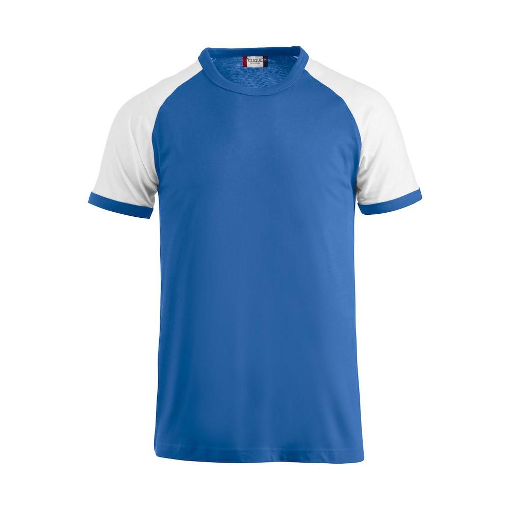 Pertemba FR - Apparel Clique Unisex Raglan T-shirt voor volwassenen XS wit/koningsblauwe kleur