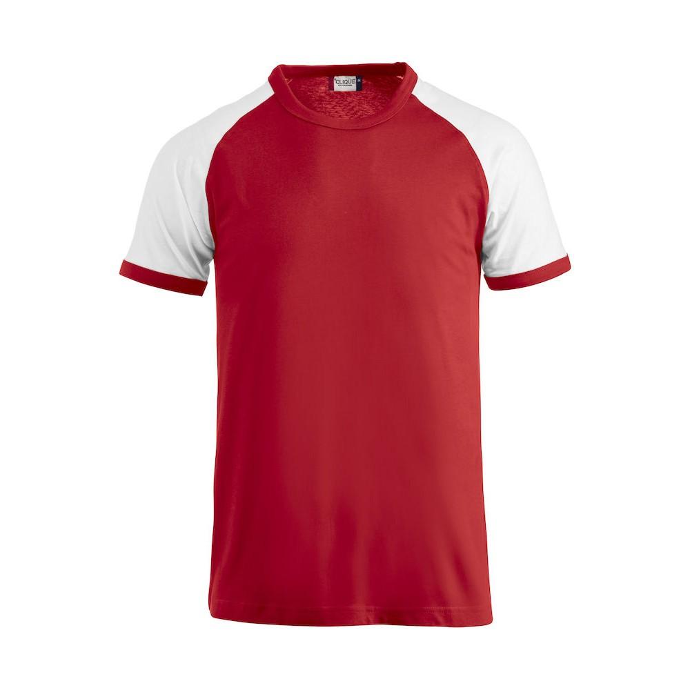 Pertemba FR - Apparel Clique Unisex Raglan T-shirt voor volwassenen L rood/wit