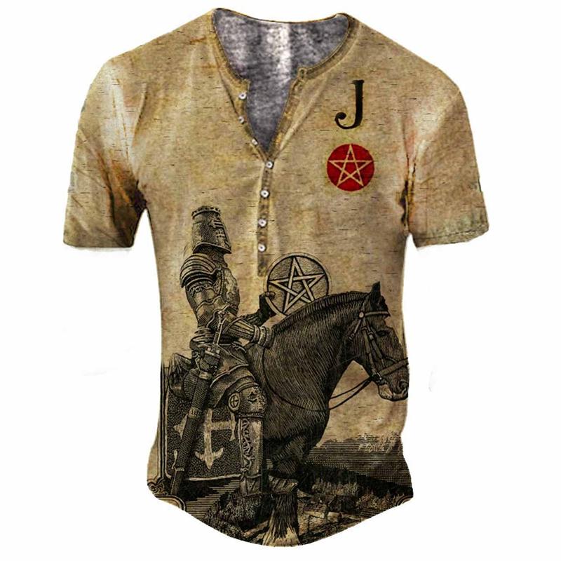 Haodingfushi 2023 Nieuwe Vintage Stijl Zomer Korte Mouw Mode T-shirt, Mannen Slim Fit V-kraag Knop T-shirt Tops. 6XL