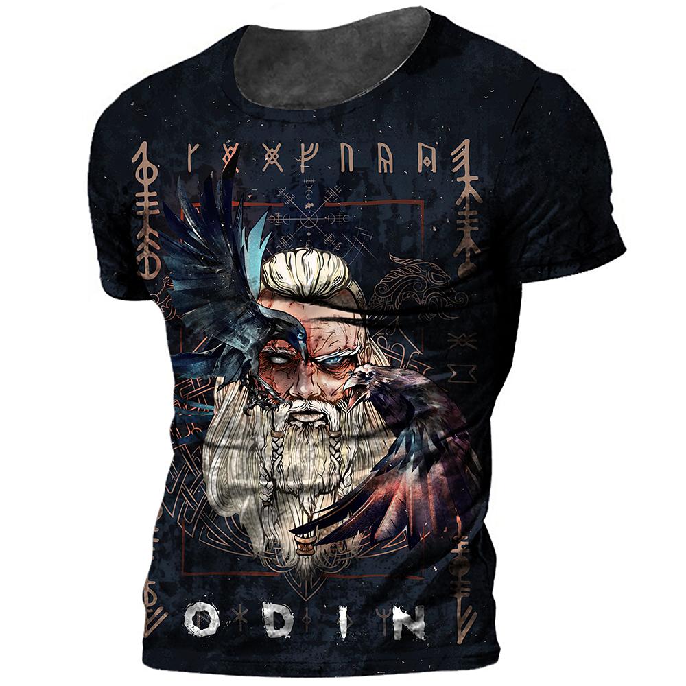 ETST WENDY 005 Vintage Heren T-shirt Viking Harajuku Print Oversized T-shirt Voor Heren Nieuwe O-hals Korte Mouw Tops Tees Street-Casual Kleding 6XL