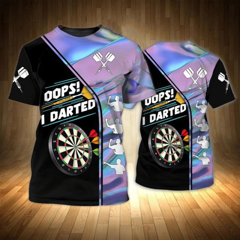 ETST WENDY 005 Heren T-shirt Dart Ronde Doel Print Zomer O-hals Korte Mouw Oversized Tops Tees Casual T-shirt Voor Mannen Straat Coole Kleding 4XL