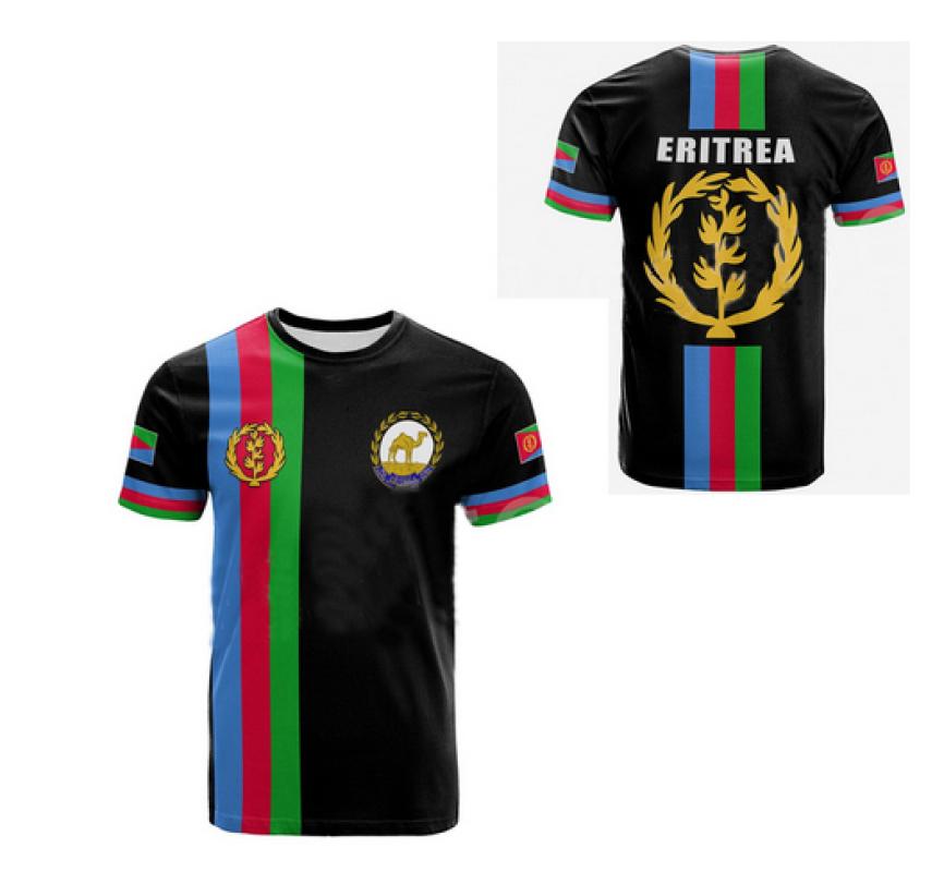 ETST 07 2023 Tessffel Afrika Land Eritrea Leeuw Kleurrijke Retro 3DPrint Mannen/Vrouwen Zomer Casual Grappige Korte Mouwen T-shirts Streetwear M
