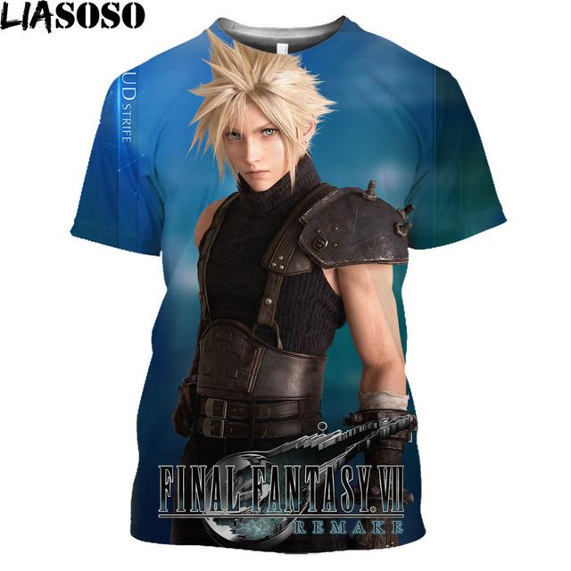 Baibao QIQI Herenkleding Final Fantasy VII Remake Heren T-shirt 3d Print Oversize Korte Mouw Trendy T-shirt Casual T-shirt Heren T-shirt Tops L