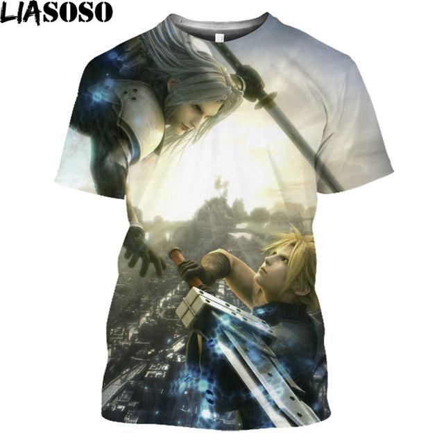 Baibao QIQI Herenkleding Final Fantasy VII Remake Heren T-shirt 3d Print Oversize Korte Mouw Trendy T-shirt Casual T-shirt Heren T-shirt Tops L