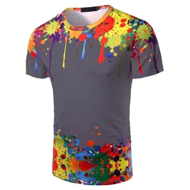 WowClassic Zomergradiënt 3D-printen Tees Man Digitaal T-shirt met korte mouwen voor heren Plus Size 6XL
