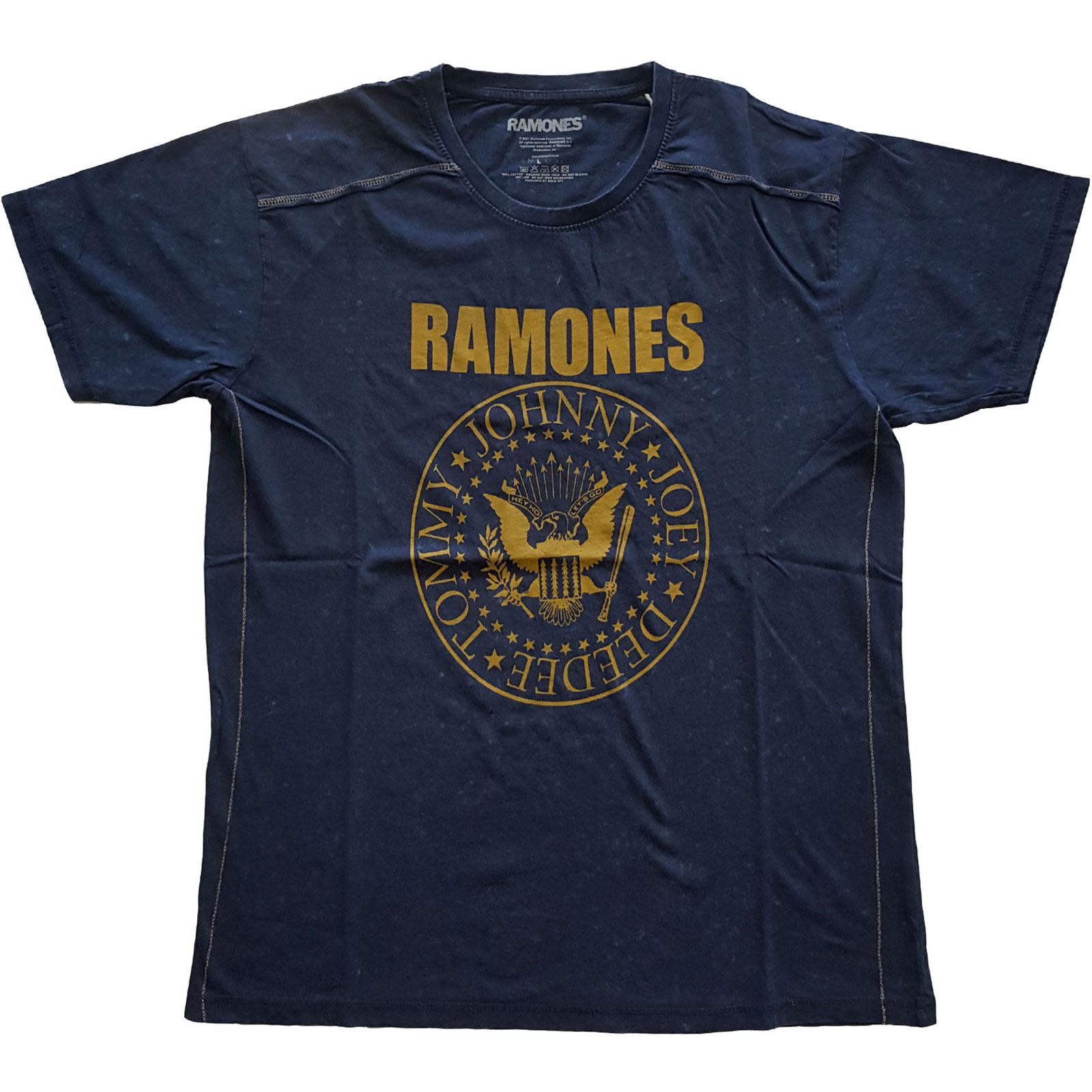 Ramones Unisex Adult Wash Collection Presidentiële Seal T-shirt XXL marineblauwe kleur