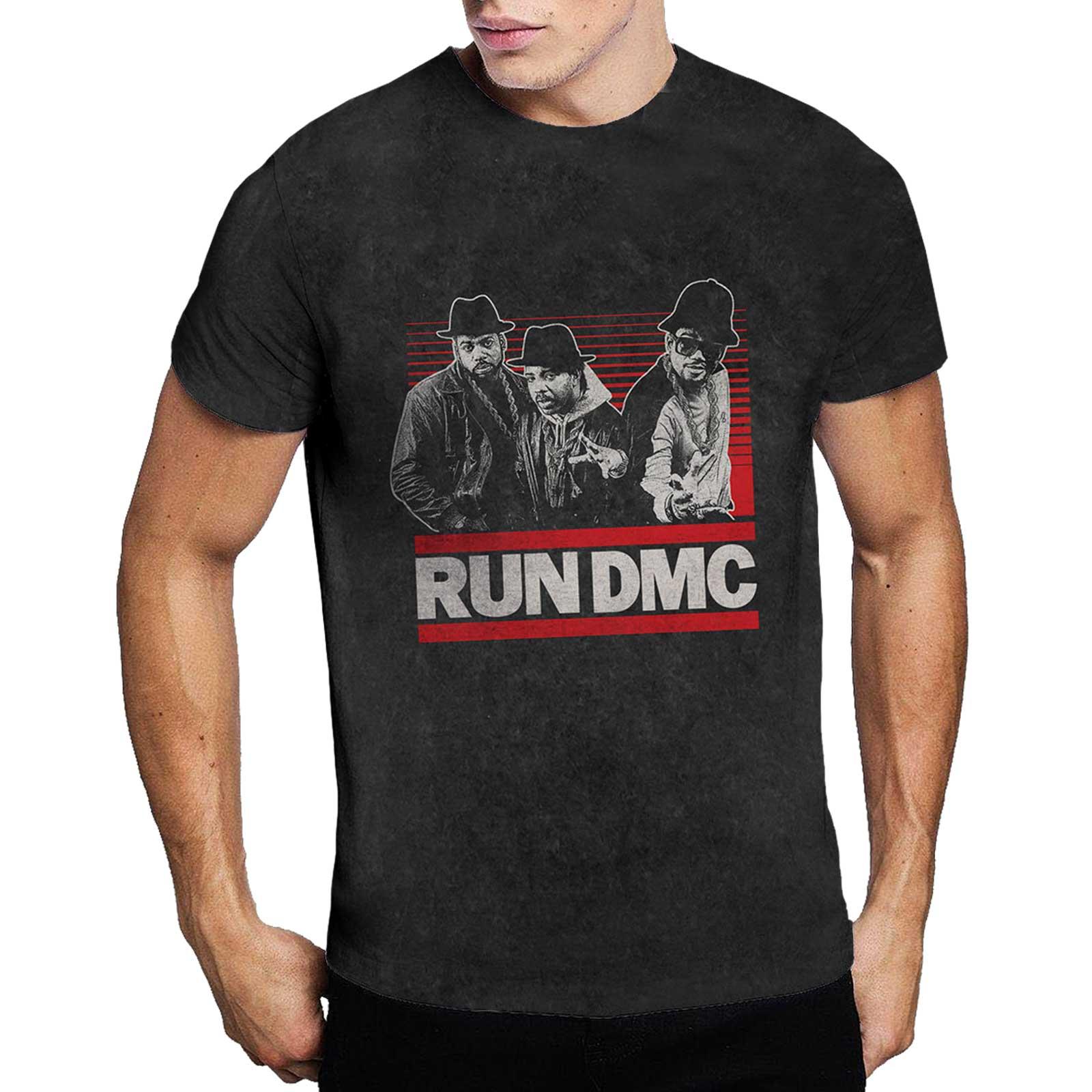 Pertemba FR - Apparel Run DMC Unisex volwassen gradiënt bars T-shirt S zwart