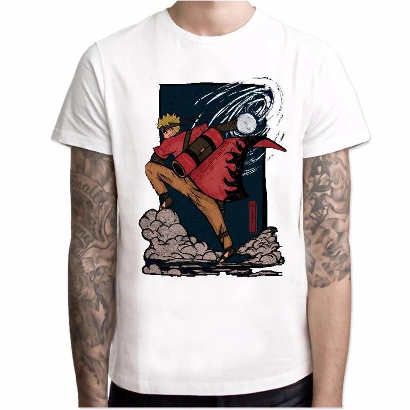 YSM Cotton Tshirt T-shirt Heren Mode Cool O-hals Naruto Love Ramen Print T-shirt Korte mouw Casual L wit
