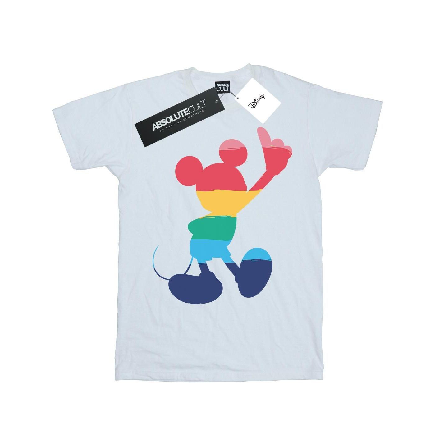 Disney Heren Mickey Mouse Rainbow Pose T-shirt XL wit