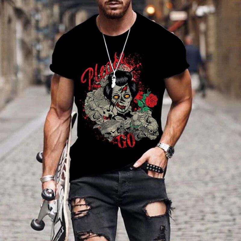 Kukebang Heren T-shirt Persoonlijkheid Cartoon Auto 3D Digital Printing Mannen Comfortabele Korte Mouwen O Hals All-Match Trendy casual T-shirt Man 6XL