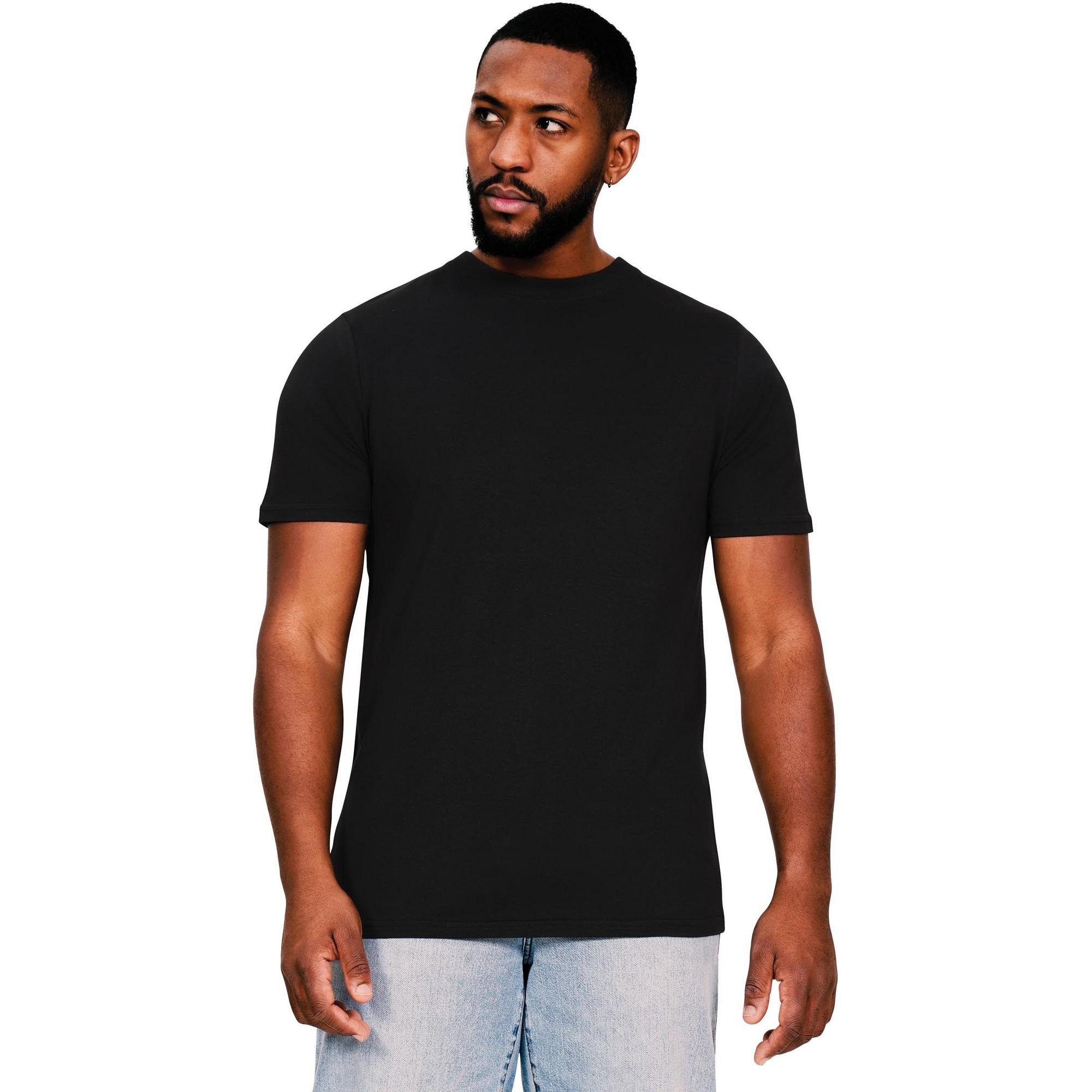 Casual Classics ringgesponnen katoenen lang en slank T-shirt voor heren M zwart