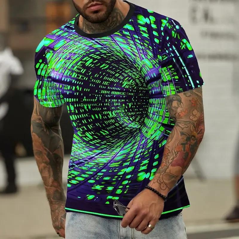 ETST 03 Mode T-shirt Voor Mannen 3d Lichtgevende Print Korte Mouwen Street Fashion T-shirt Mannelijke Herenkleding Oversized Top O-hals Trui 2XL