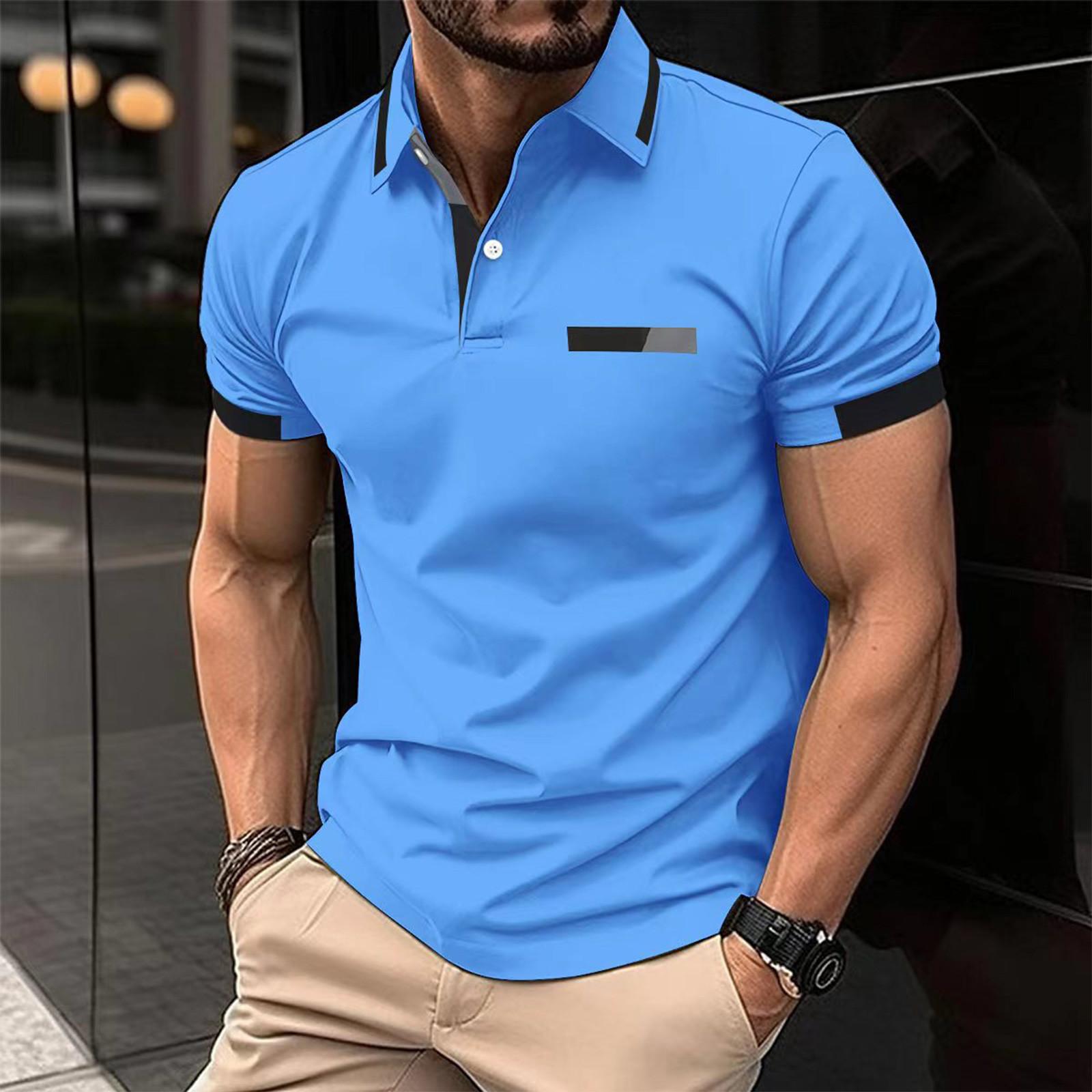 League of Legend Charmant Herenoverhemd Superlicht Korte Mouw Casual Herenkleding XL blauw