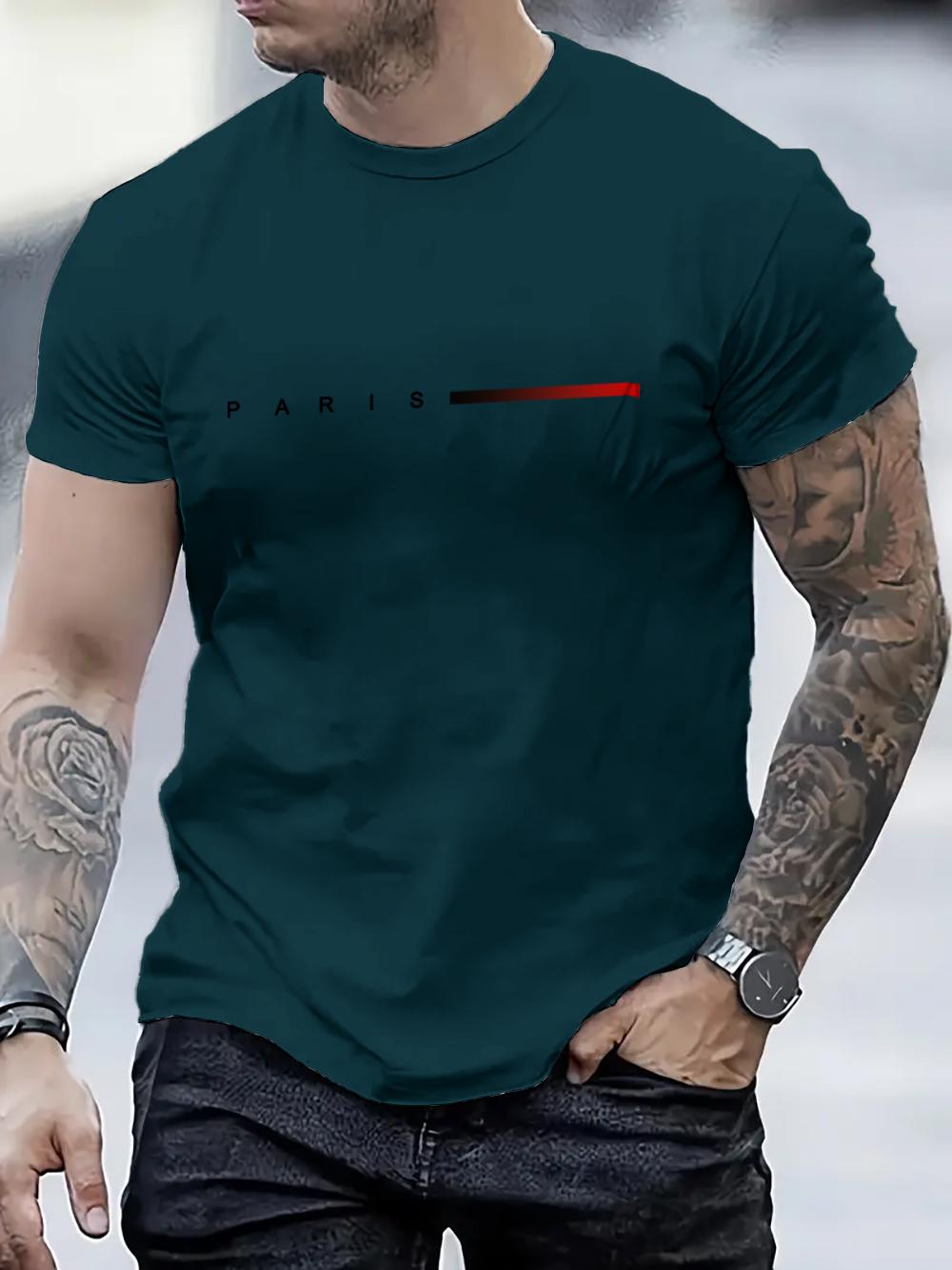 Xr 01 Zomer Parijs patroon T-shirt met korte mouwen 3D-bedrukte tops Slim Fit herenkleding Oversized T-shirt 6XL
