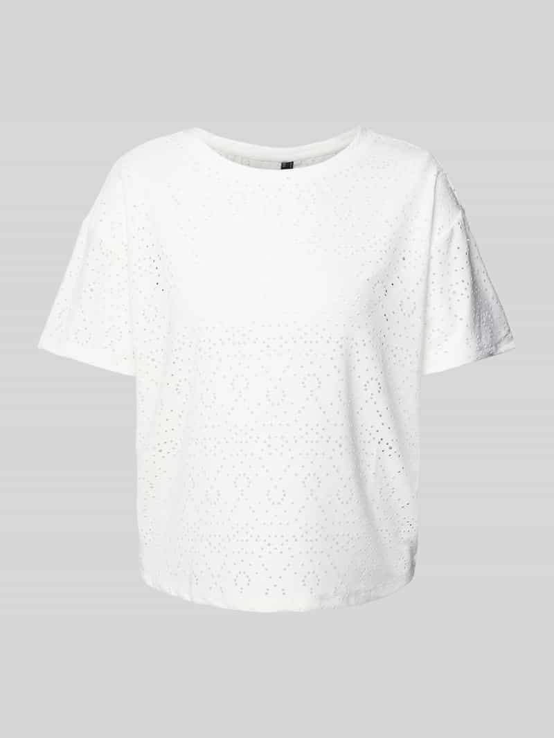Pieces Shirt met korte mouwen PCABBY SS BROD ANG TEE NOOS BC