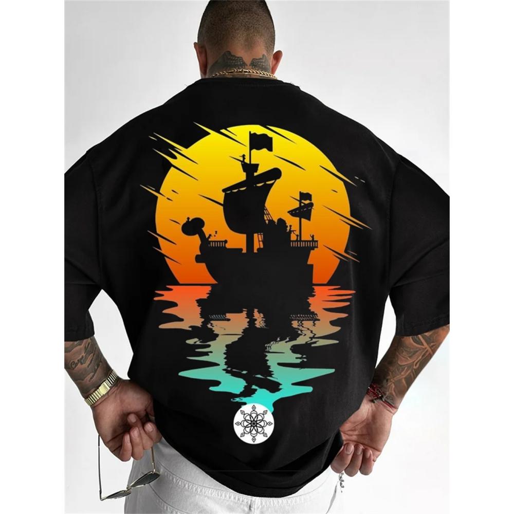 Xr 01 Zomer Anime High Street Oversize T-shirt 3d Print Heren T-shirt Hip Pop Korte Mouw Retro Street T-shirt Voor Heren XL