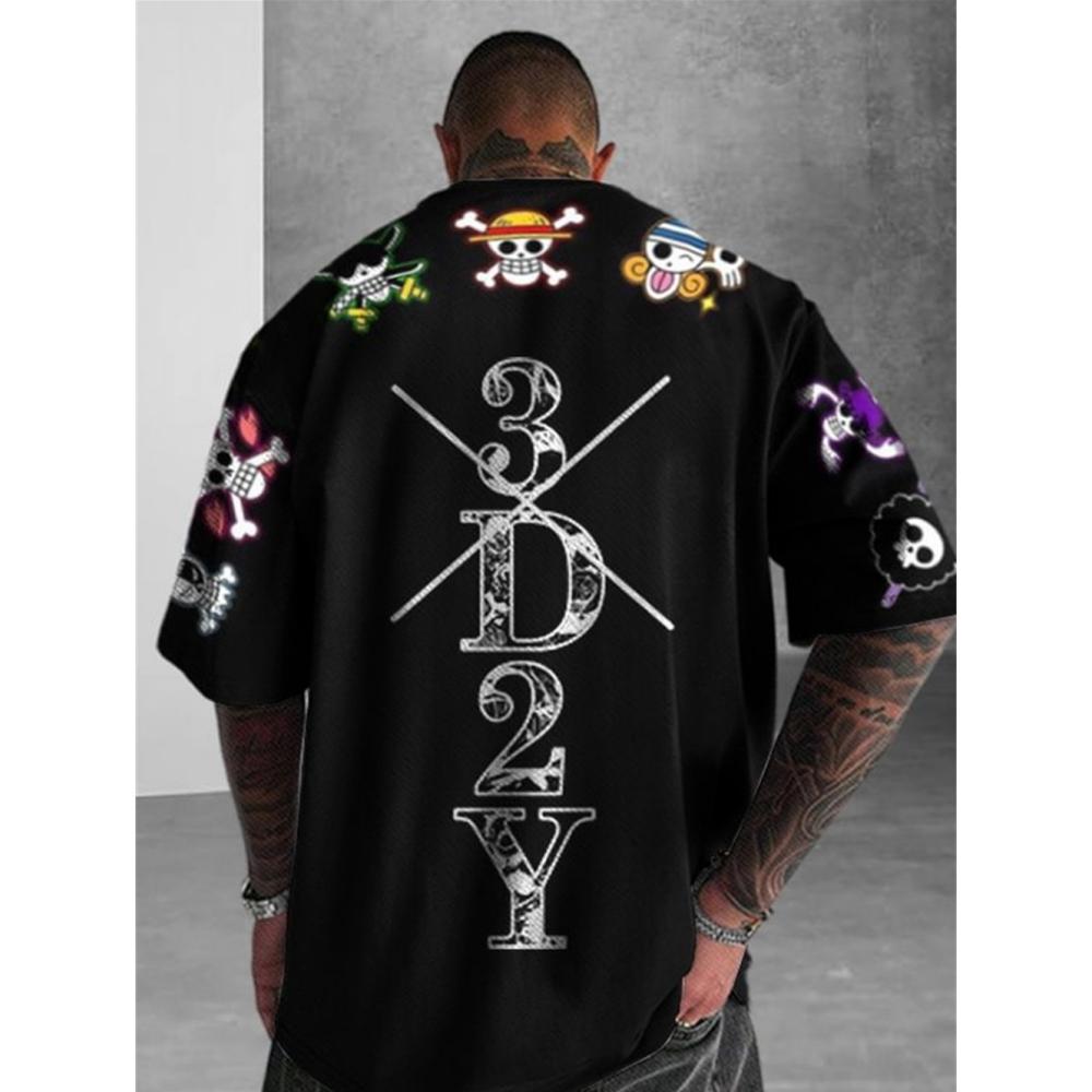 Xr 01 Zomer Anime High Street Oversize T-shirt 3d Print Heren T-shirt Hip Pop Korte Mouw Retro Street T-shirt Voor Heren XL