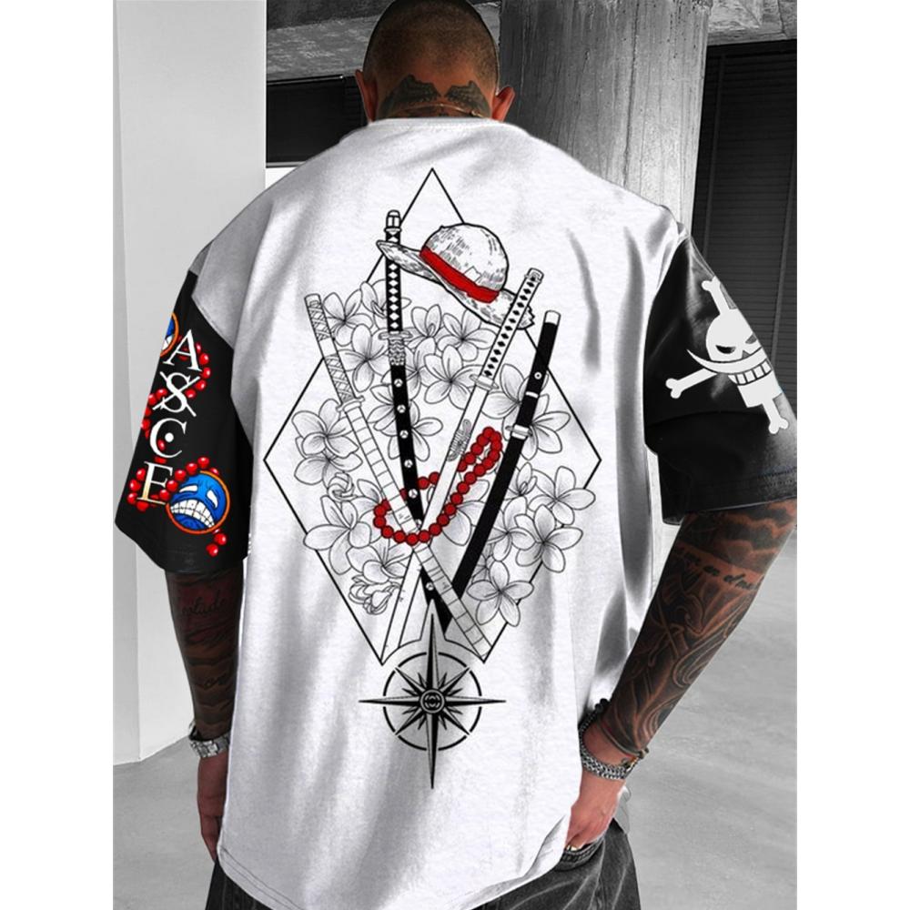 Xr 01 Zomer Anime High Street Oversize T-shirt 3d Print Heren T-shirt Hip Pop Korte Mouw Retro Street T-shirt Voor Heren 2XL