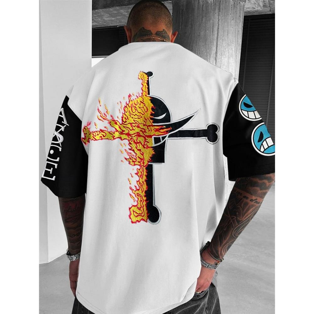 Xr 01 Zomer Anime High Street Oversize T-shirt 3d Print Heren T-shirt Hip Pop Korte Mouw Retro Street T-shirt Voor Heren S