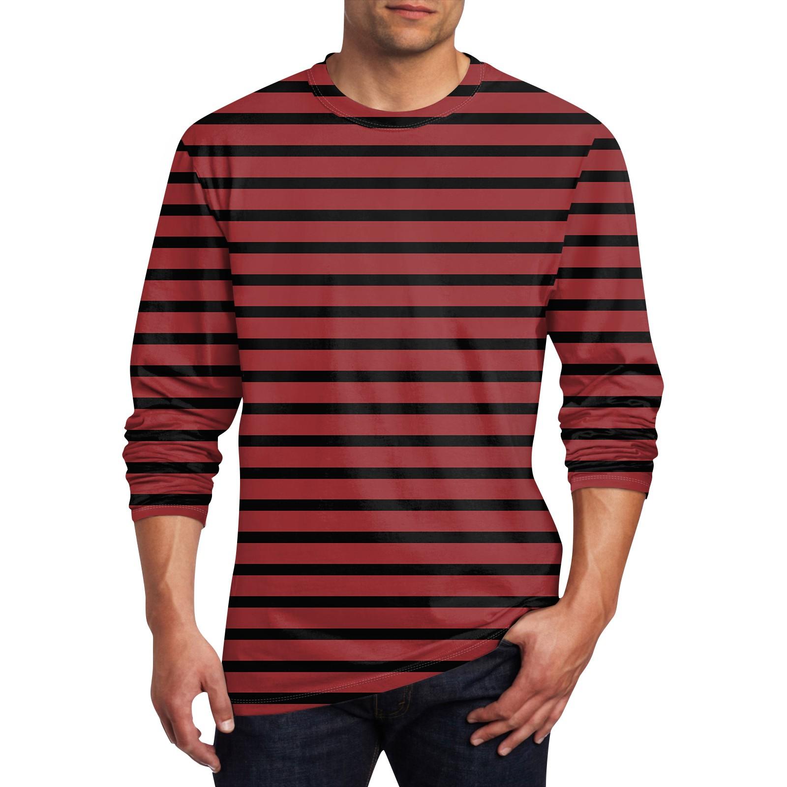 Constantine Heren T-shirt O-hals Kleding Kleding Buiten Lange Mouw Print Modeontwerper Vintage M rood