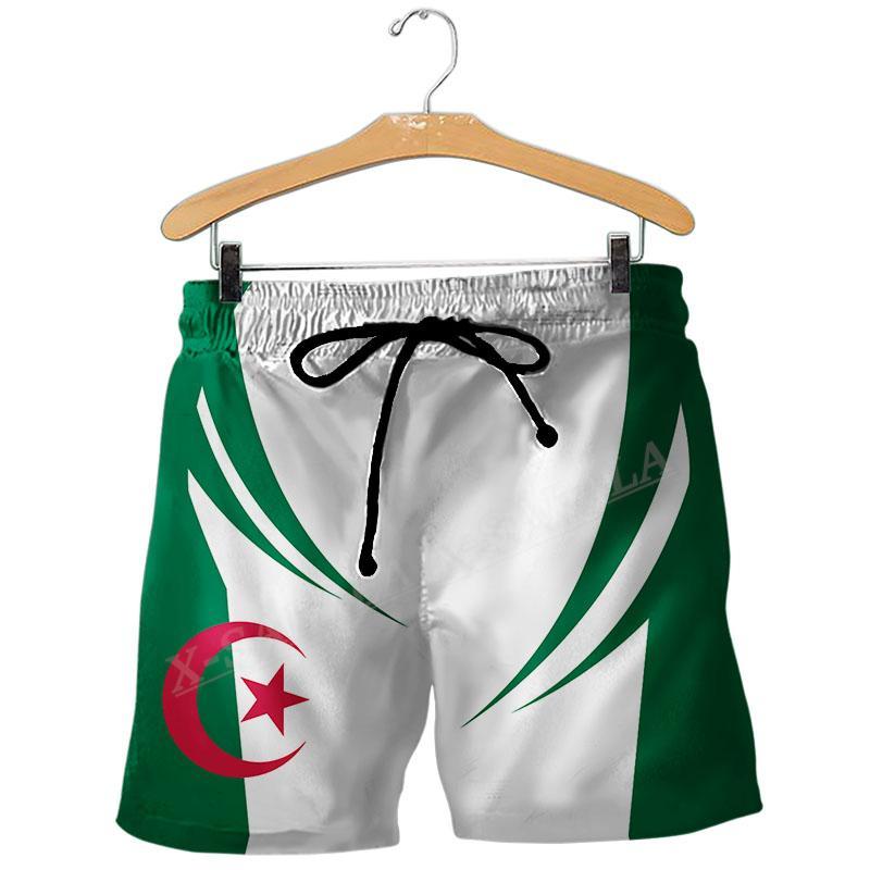 ETST 07 Algerije Land Vlag 3D Print T-shirt Korte Combo Strandset Heren Zomer Korte Mouw Casual Heren T-shirt BoardShorts Set L