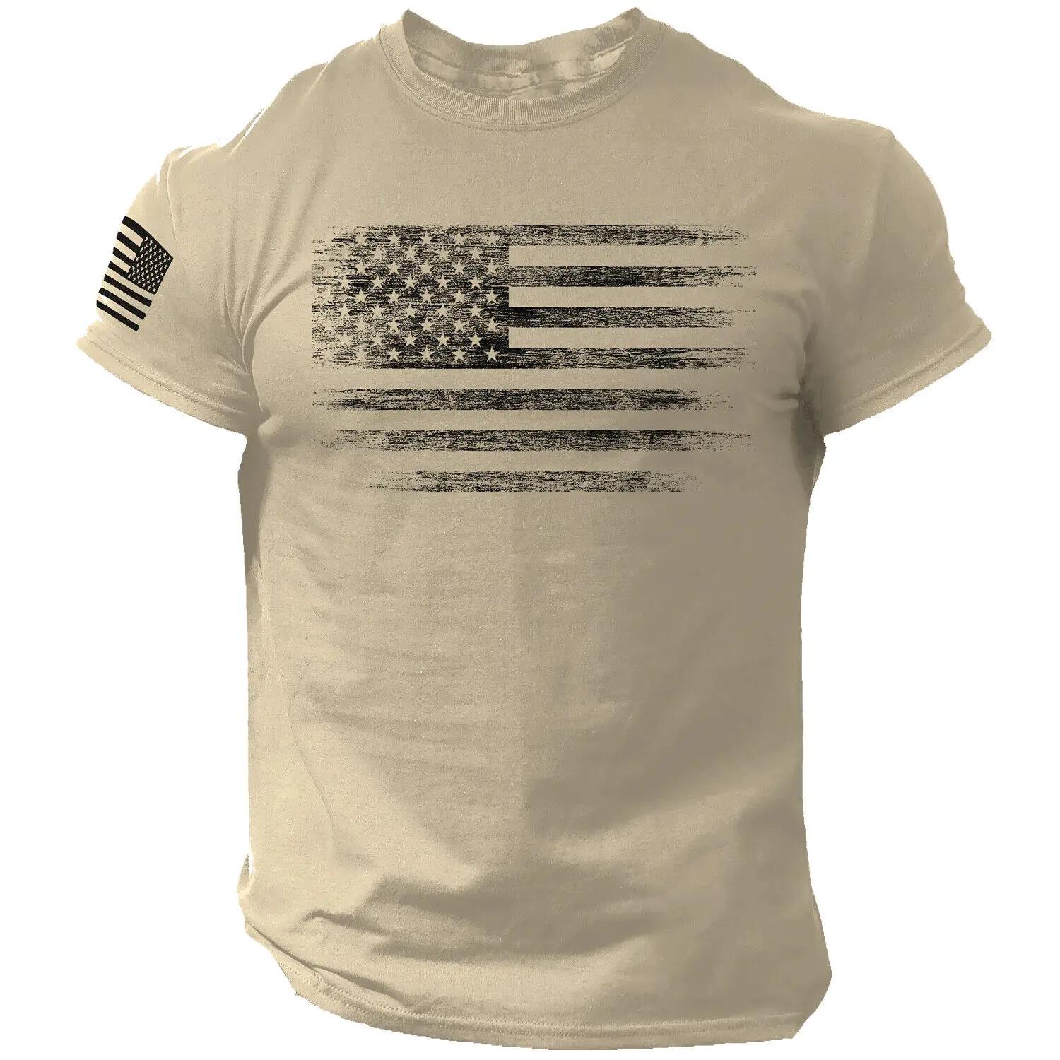 Subilier Gym heren T-shirt voor mannen 3d Print USA Vlag T-shirt Oversized Casual Korte mouwen Zomer Sportkleding Mannen kleding Tees Tops S