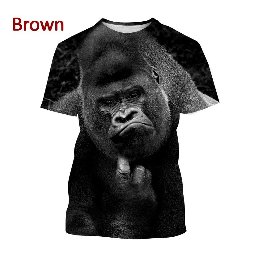Forever Men Gorilla 3D Digitaal Geprint Heren Casual Korte Mouw T-shirt Sportkleding Heren T-shirts 6XL
