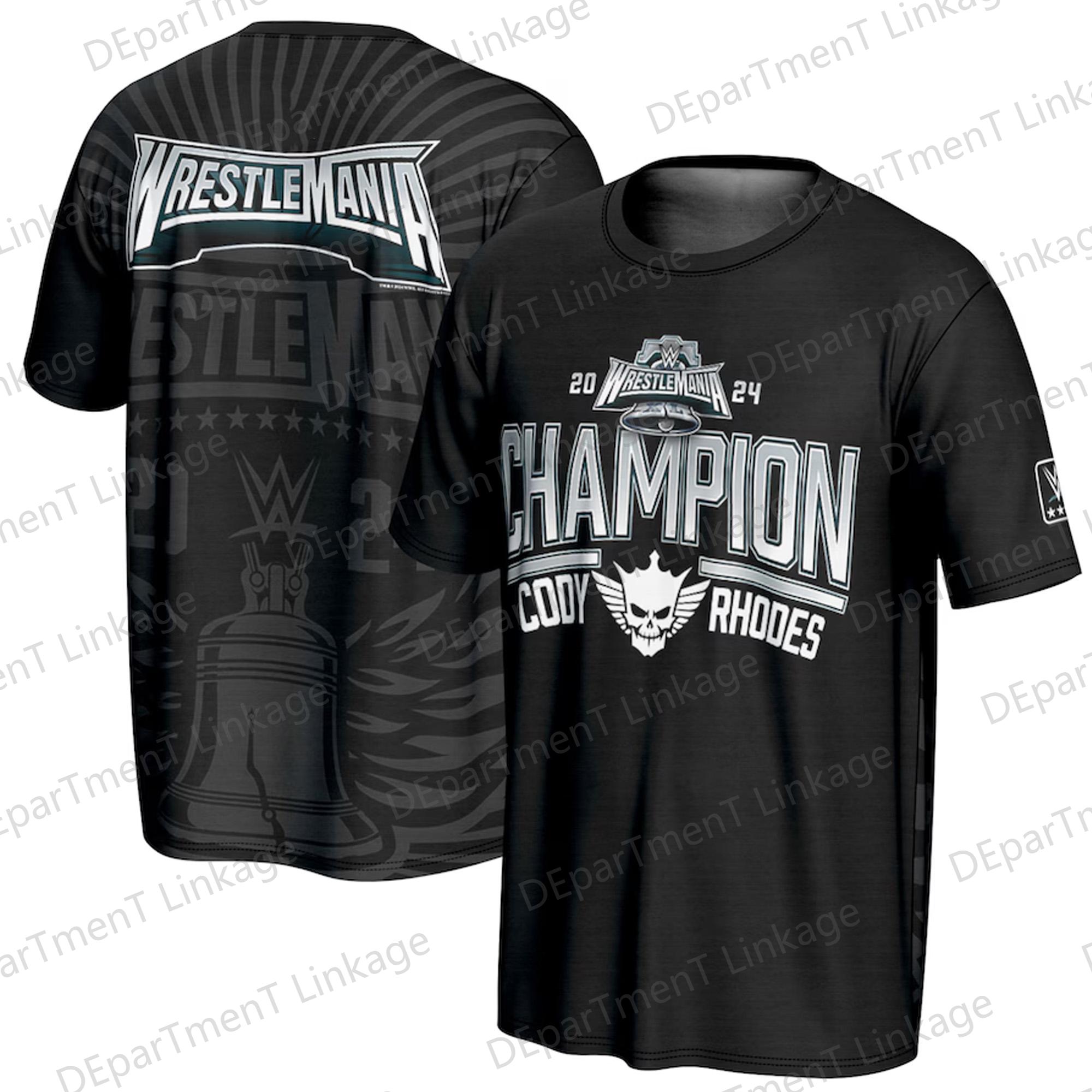 Laoxu 2024 Nieuwe aankomst zomerworstelwedstrijd Cody Rhodes ProSphere American Nightmare Flag T-shirt voor oversized kinderen/volwassenen 4XL zwart