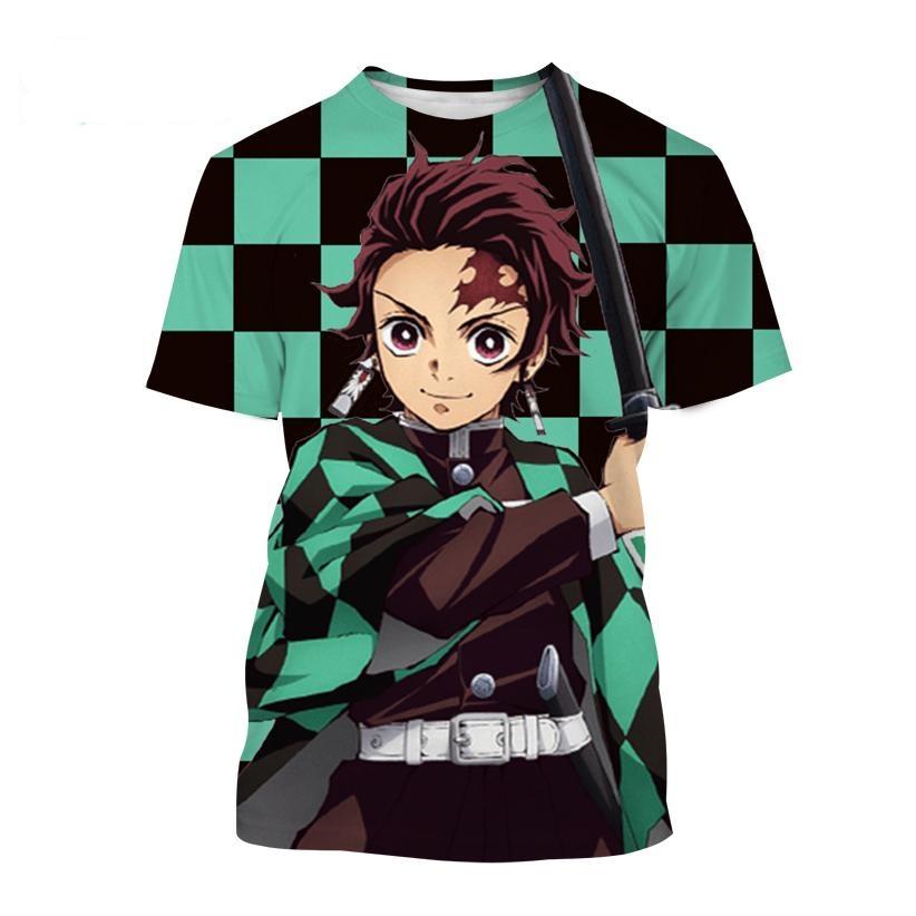HerSight Zomer Anime Demon Slayer Kimetsu geen Yaiba Kamado Nezuko Kochou Shinobu Cosplay 3D Print Fashion T-Shirt Cartoon Korte Mouw 140