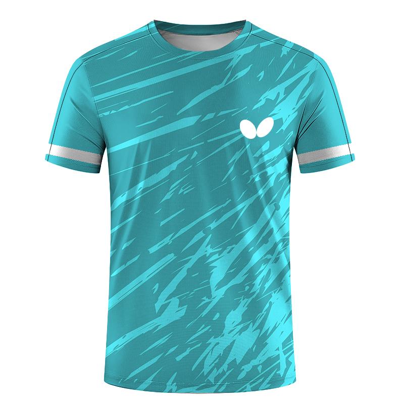 Bobby3 Zomer Heren Tafeltennis T-shirts Snel Droog Korte Mouw Tops Fitness Hardloopshirt Ademend Casual Sportkleding M