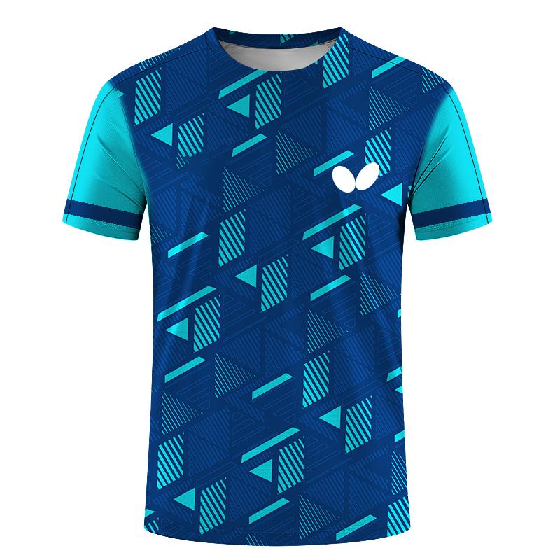 Bobby3 Zomer Heren Tafeltennis T-shirts Snel Droog Korte Mouw Tops Fitness Hardloopshirt Ademend Casual Sportkleding M
