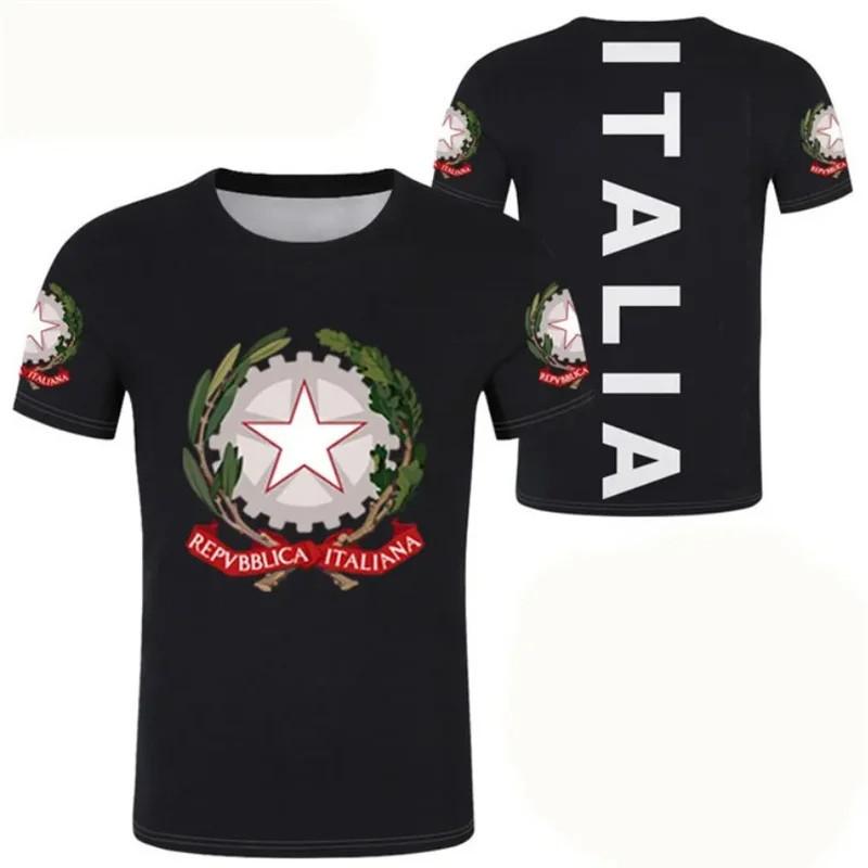 ETST WENDY 005 Italiaanse vlag 3D-geprint T-shirt voor herenkleding Italiaans nationaal embleem Sportkleding voor heren Casual Streetwear Heren O-hals tops 5XL