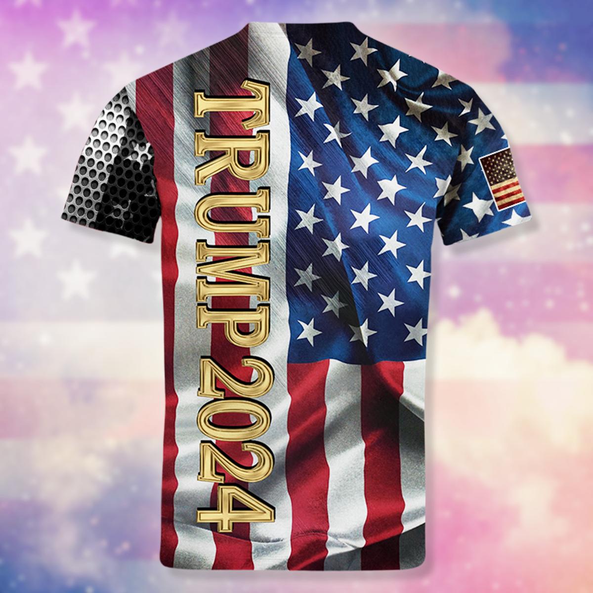 ETST0011 Trump 2024 Grafische T-shirts Herenkleding 3D Amerika VS Amerikaanse vlag T-shirt Mode Streetwear Donald Fans T-shirts Dameskleding S