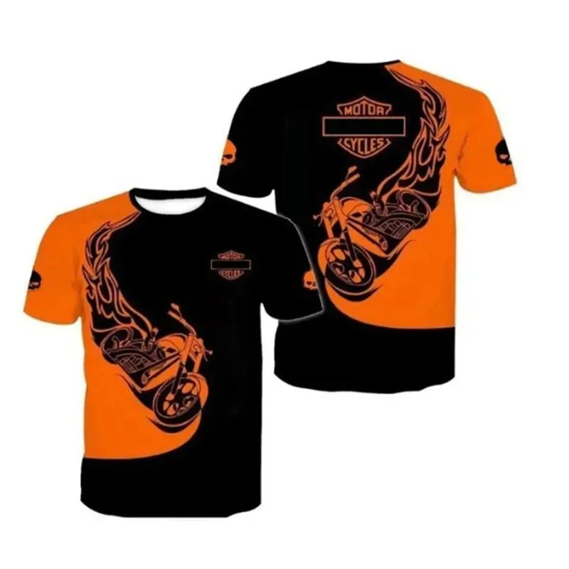 ETST 03 2024 Nieuwe Hot Sell Match Skull Mannen Vrouwen Motorfiets Harleys Race 3D T-shirt Korte Mouw Davidsons Cool Trend Oversized Tees Tops L