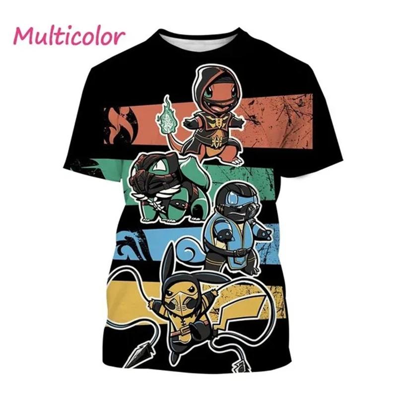Plus Size FUGUIS Zomer Hot Selling Mortal Kombat Game 3D Print T-shirt Korte Mouw Street Style Cool Heren Casual T-shirt Tees Mannelijke Streetwear XXL