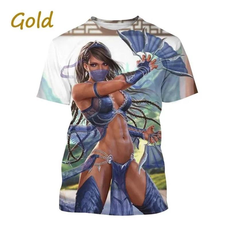 Plus Size FUGUIS Zomer Hot Selling Mortal Kombat Game 3D Print T-shirt Korte Mouw Street Style Cool Heren Casual T-shirt Tees Mannelijke Streetwear S