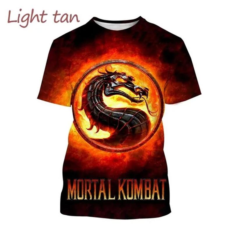 Plus Size FUGUIS Zomer Hot Selling Mortal Kombat Game 3D Print T-shirt Korte Mouw Street Style Cool Heren Casual T-shirt Tees Mannelijke Streetwear XXL
